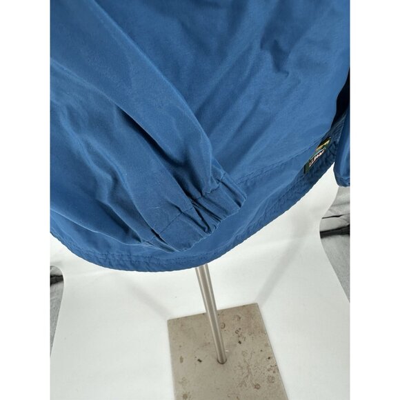 L.L. Bean Women's Pullover 1/4 Zip Windbreaker Jacket Blue Hood Medium Pocket - Picture 4 of 11